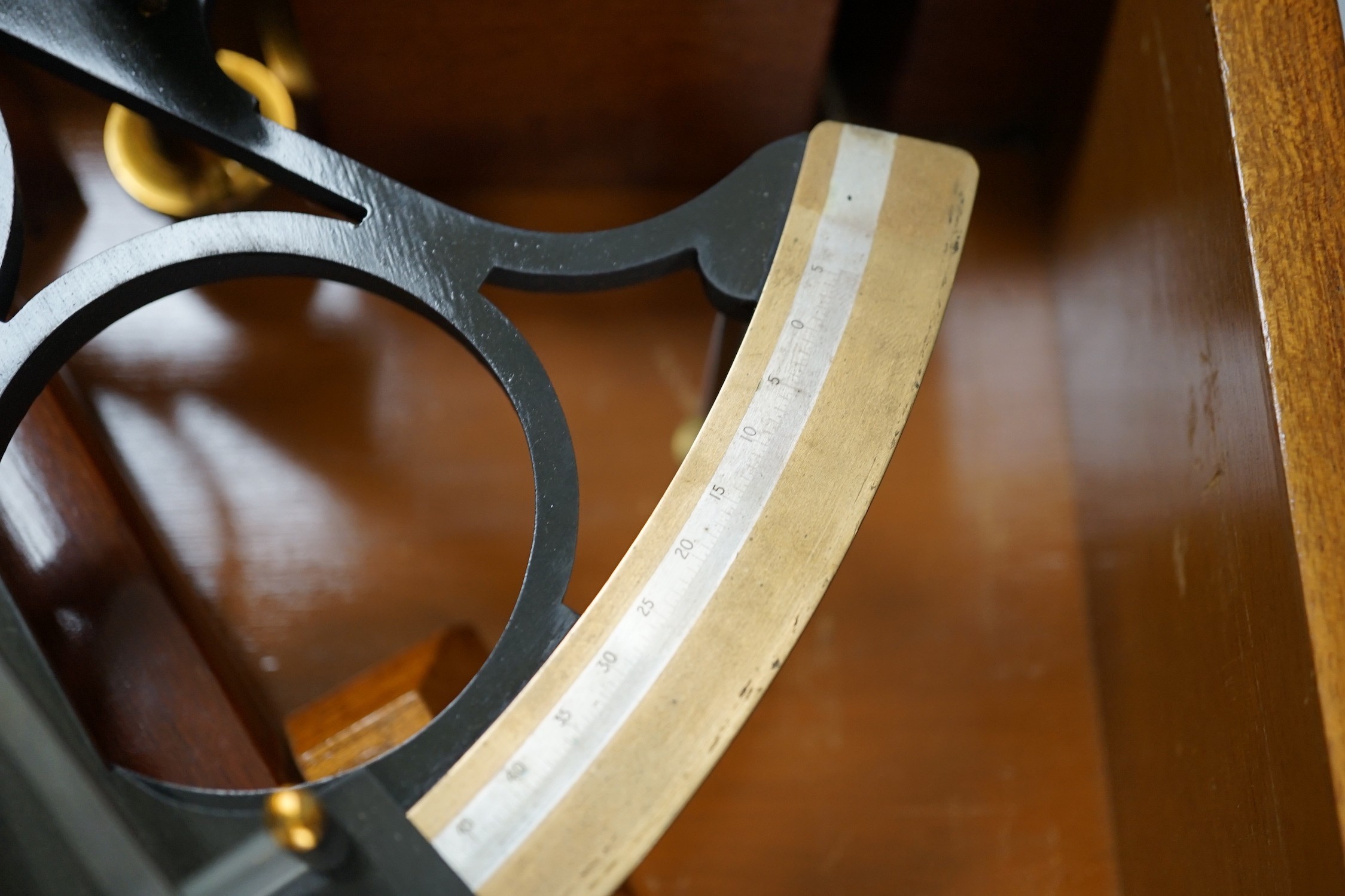 A mahogany cased Hezzanith sextant, incomplete